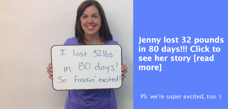 Roseville Mom Weight Loss Success Story: Jenny loses 32 pounds (128 sticks of butter) in 80 days!
